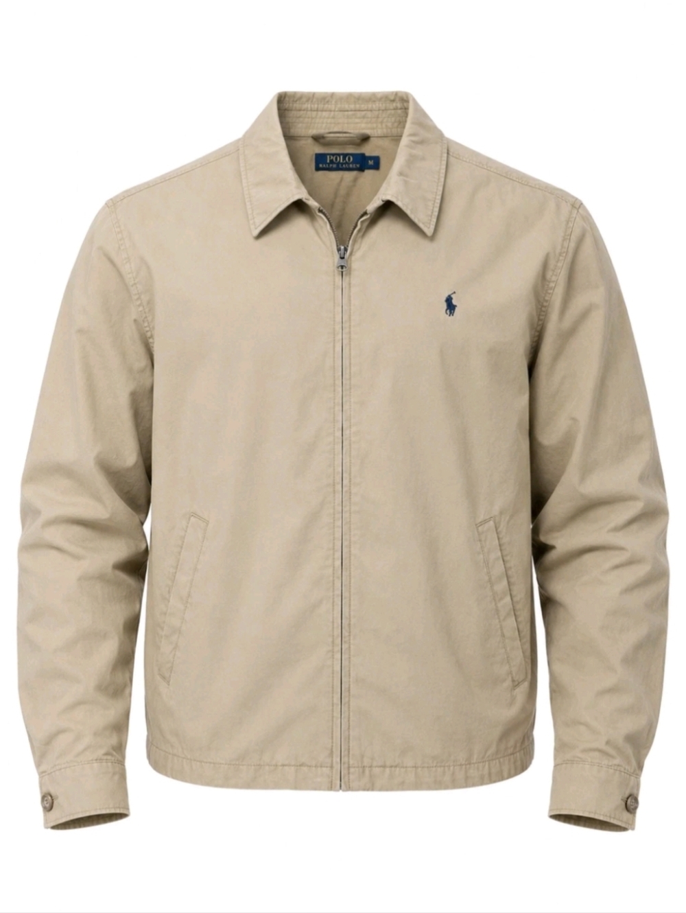 Polo Ralph Lauren Bi-Swing Windbreaker Jacket XXL Khaki Tan Cotton Talon Zip
